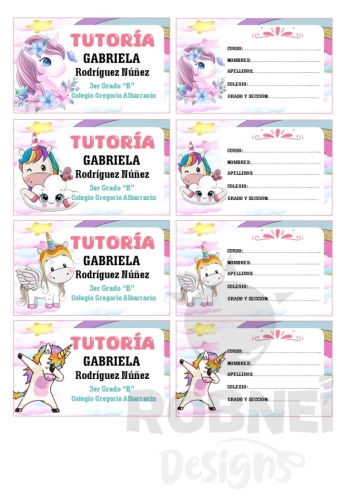 Unicornio Etiqueta